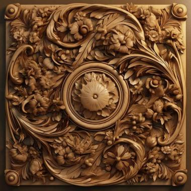 Patterns and decorations stl retro 4 3d model